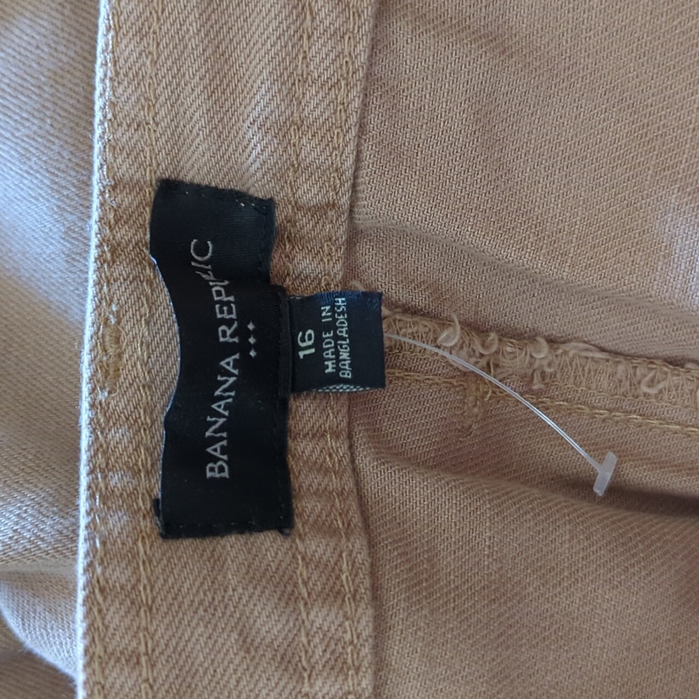 Banana Republic Factory Rust Belted Twill Cropped Cargo Pants Size 16 - Picture 8 of 10